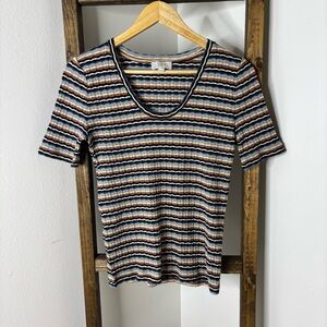 LOFT Striped Multicolor Women's Top Size M